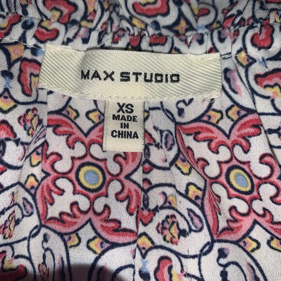 Max Studio Blouse Women's XS Ruffled Sleeves Pink - Picture 4 of 5